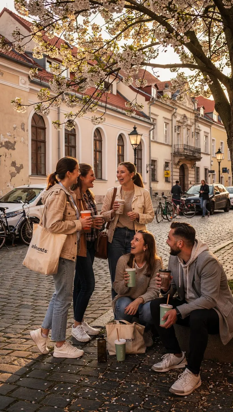 Aplinkos vaizdas su braškėmis ir žolelėmis, sukuriantis ramybės ir gerovės atmosferą.